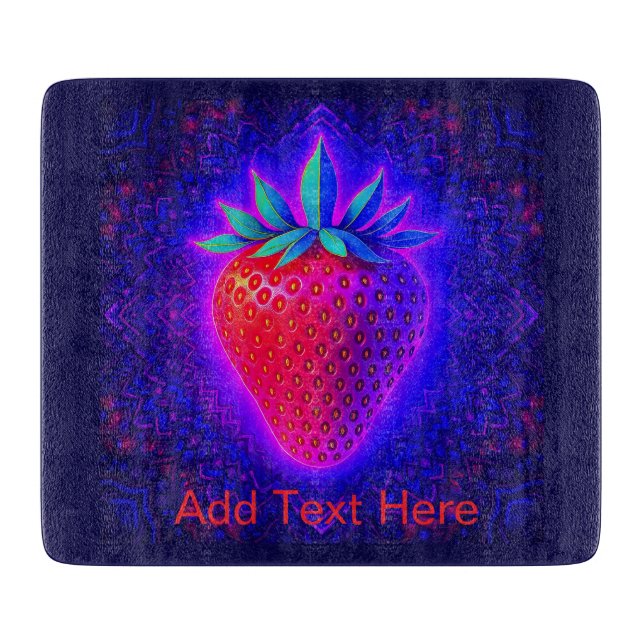 Neon Strawberry vivid Look cutting board (Front)