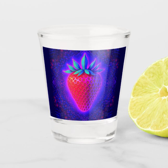 Neon Strawberry vivid Look shot glass (Front)