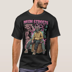 Neon Streets Samurai Skater - Japanese Aesthetic A T-Shirt