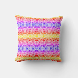 Neon Stripe Pattern Bright Fabric Silky Cushion