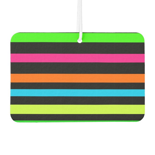 Neon stripes car air freshener (Front)