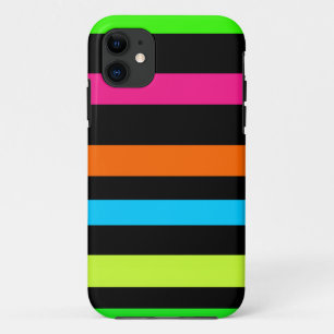 Neon stripes iPhone 11 case
