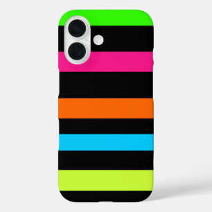 Neon stripes iPhone 16 case