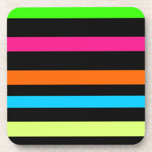 Neon stripes coaster