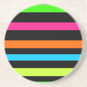 Neon stripes coaster