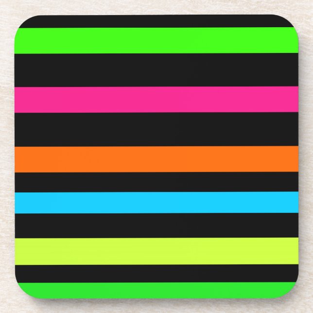 Neon stripes coaster (Front)