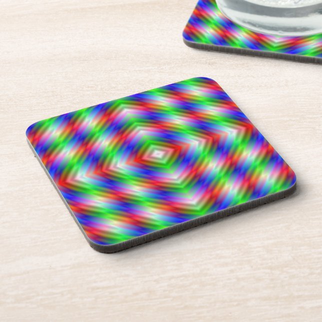 Neon Stripes Coasters (Left Side)