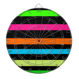 Neon stripes dartboard