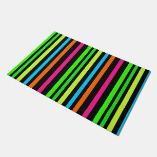 Neon stripes doormat
