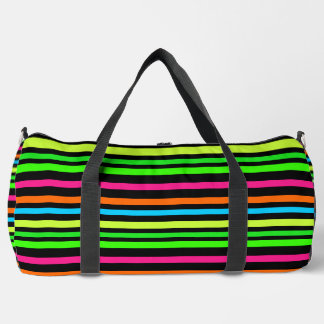 Neon stripes duffle bag