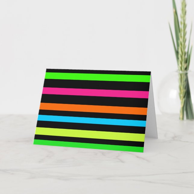Neon stripes holiday card (Front)