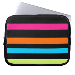 Neon stripes laptop sleeve