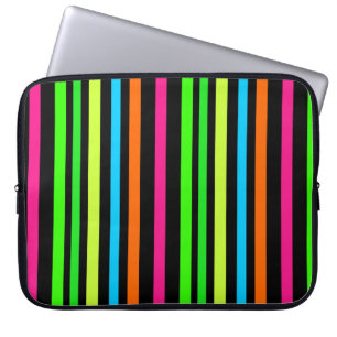 Neon stripes laptop sleeve