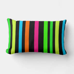 Neon stripes lumbar cushion