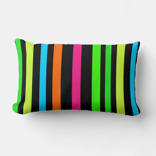 Neon stripes lumbar cushion (Front)