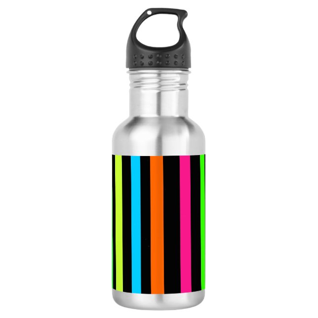 Neon Stripes Pattern 532 Ml Water Bottle (Front)