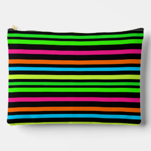 Neon Stripes Pattern Accessory Pouch