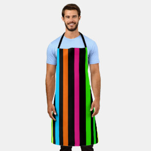 Neon Stripes Pattern Apron