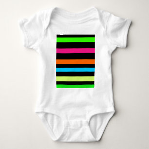 Neon Stripes Pattern Baby Bodysuit