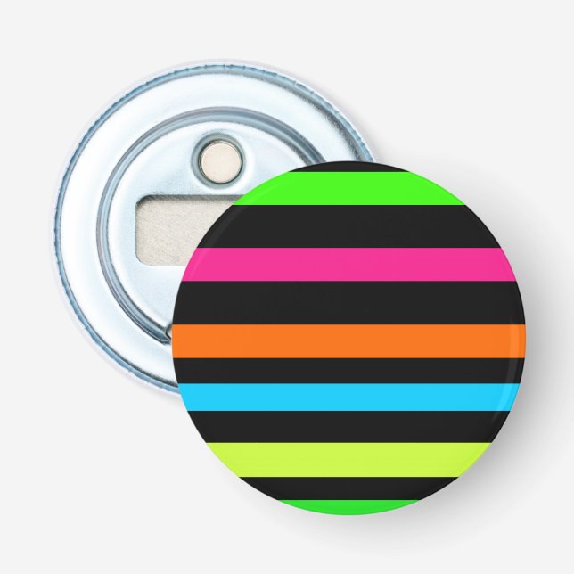 Neon Stripes Pattern Bottle Opener (Front)