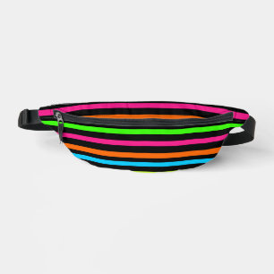 Neon Stripes Pattern Bum Bags