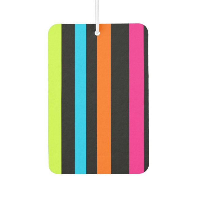 Neon Stripes Pattern Car Air Freshener (Front)