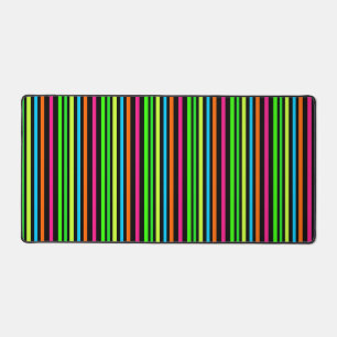 Neon Stripes Pattern Desk Mat
