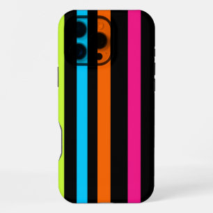 Neon Stripes Pattern iPhone 16 Pro Max Case