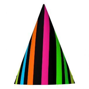 Neon Stripes Pattern Party Hat
