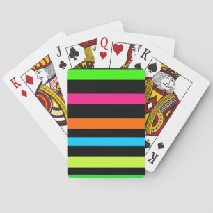 Neon Stripes Pattern Playing Cards