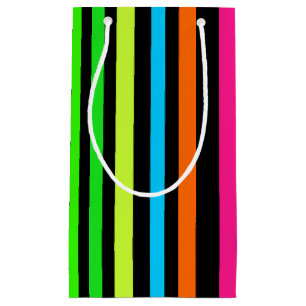 Neon Stripes Pattern Small Gift Bag