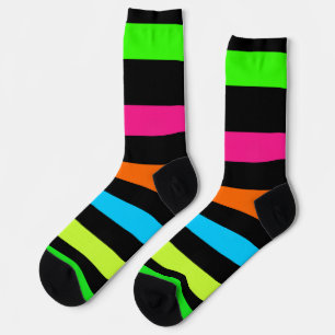 Neon Stripes Pattern Socks