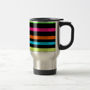 Neon Stripes Pattern Travel Mug