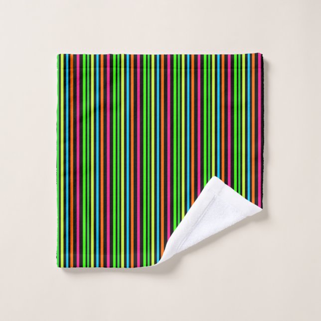 Neon Stripes Pattern Wash Cloth (Wash Cloth)