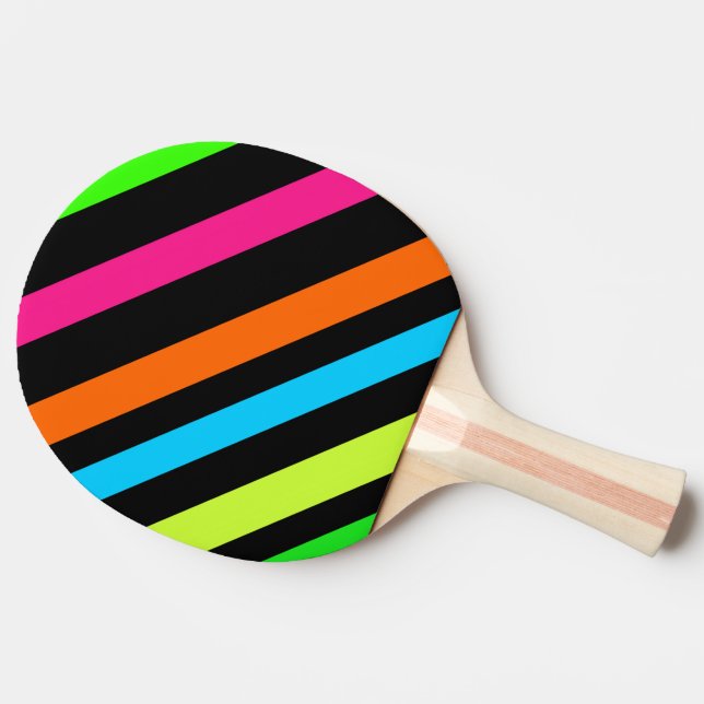 Neon stripes ping pong paddle (Side)