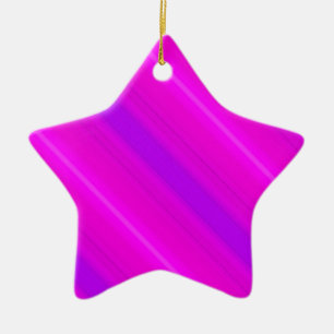 Neon stripes - pink, fuchsia and violet ceramic tree decoration