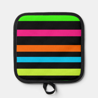 Neon stripes pot holder