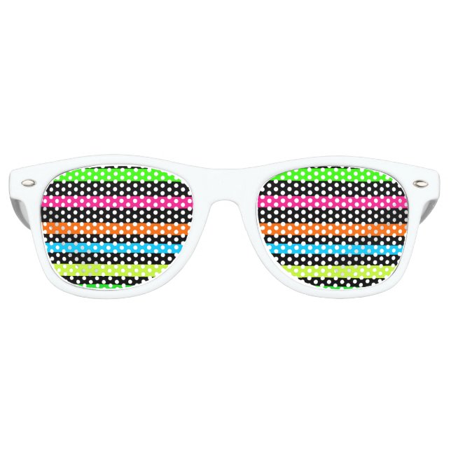 Neon stripes retro sunglasses (Front)