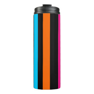 Neon stripes thermal tumbler