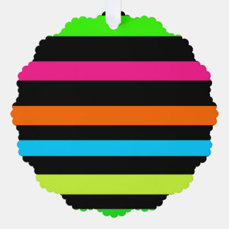 Neon stripes tree decoration card
