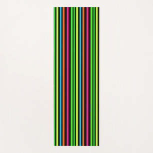 Neon stripes yoga mat