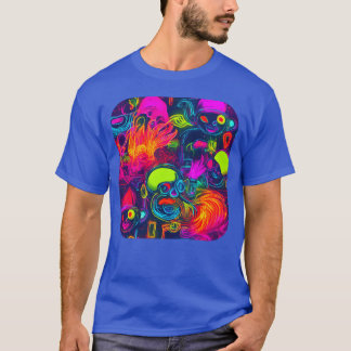 Neon Style 80s Retro Party Color Glow funny T-Shirt