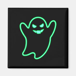 Neon-style Cartoon Ghost Halloween Tee Magnet