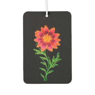 Neon Stylised Flower Car Air Freshener