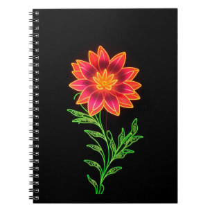 Neon Stylised Flower Notebook
