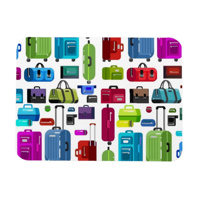 Neon Suitcases Magnet (Horizontal)