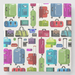 Neon Suitcases Stone Coaster