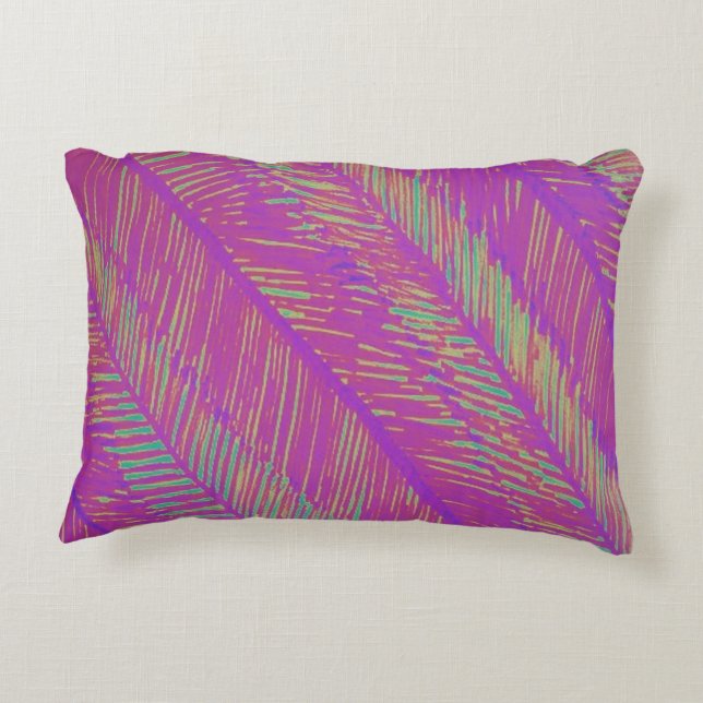 Neon Summer Purple Palms Decorative Cushion (Back)