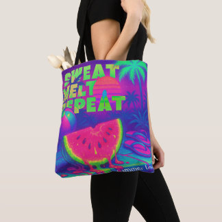 Neon Summer Retro Future Tropical 80s Tote Bag