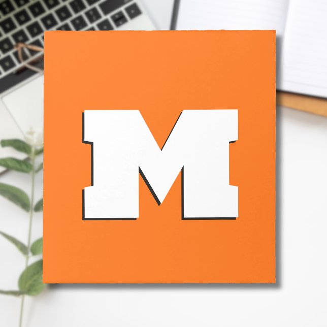 Neon Sunset Orange and White 3D Big Modern Initial Notepad (Creator Uploaded)